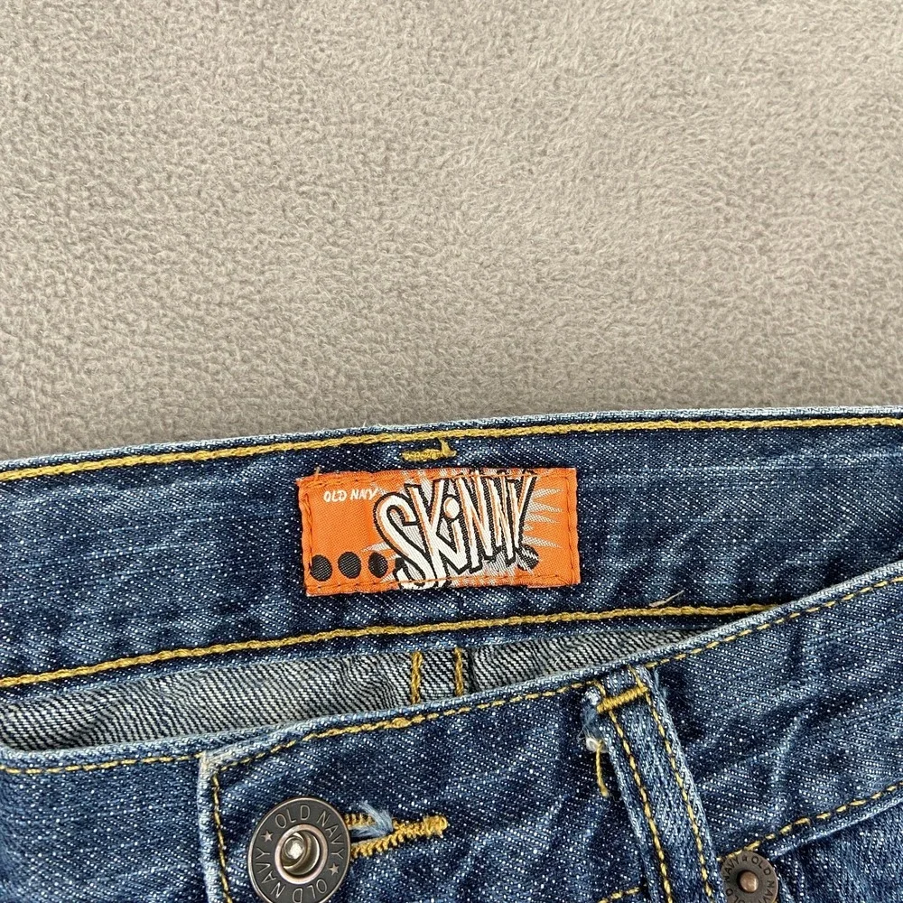 Old Navy Skinny Jeans Boys 10 Blue Denim Cotton Regular Medium Wash Whiskered